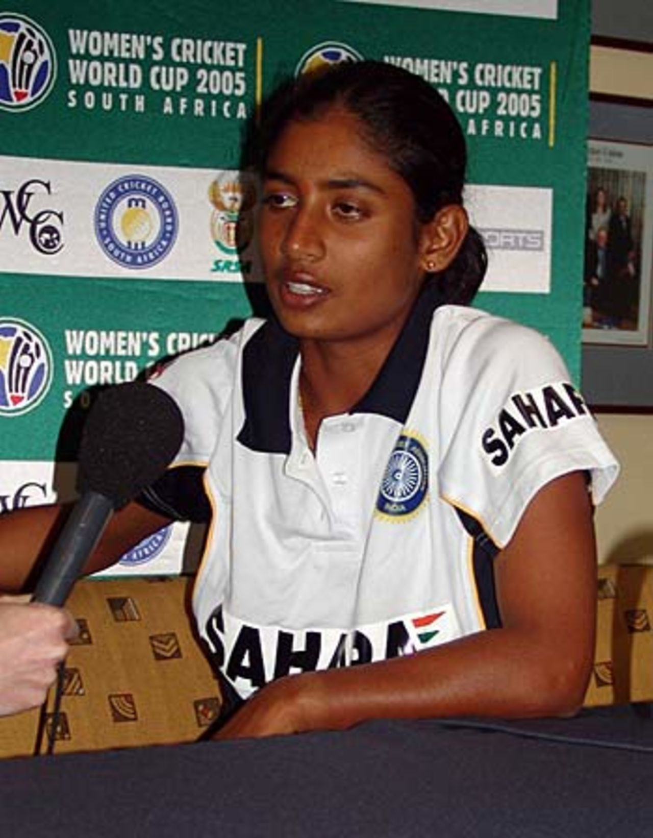 Mithali Raj faces the press after the final, Australia v India, Women's World Cup final, Centurion, April 10, 2005
