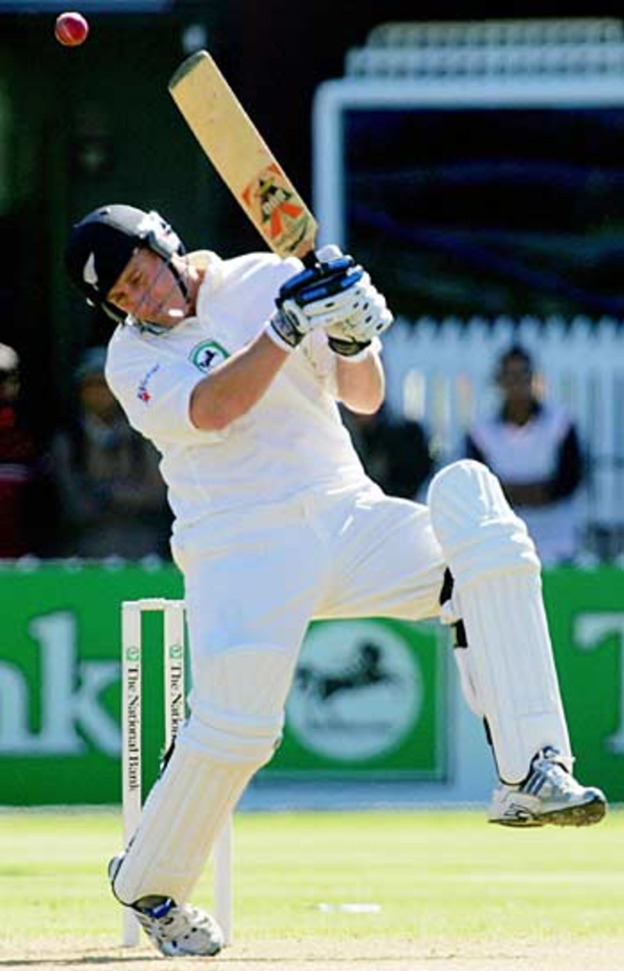 Craig Cumming takes evasive action, New Zealand v Sri Lanka, 2nd Test, Wellington, April 12, 2005