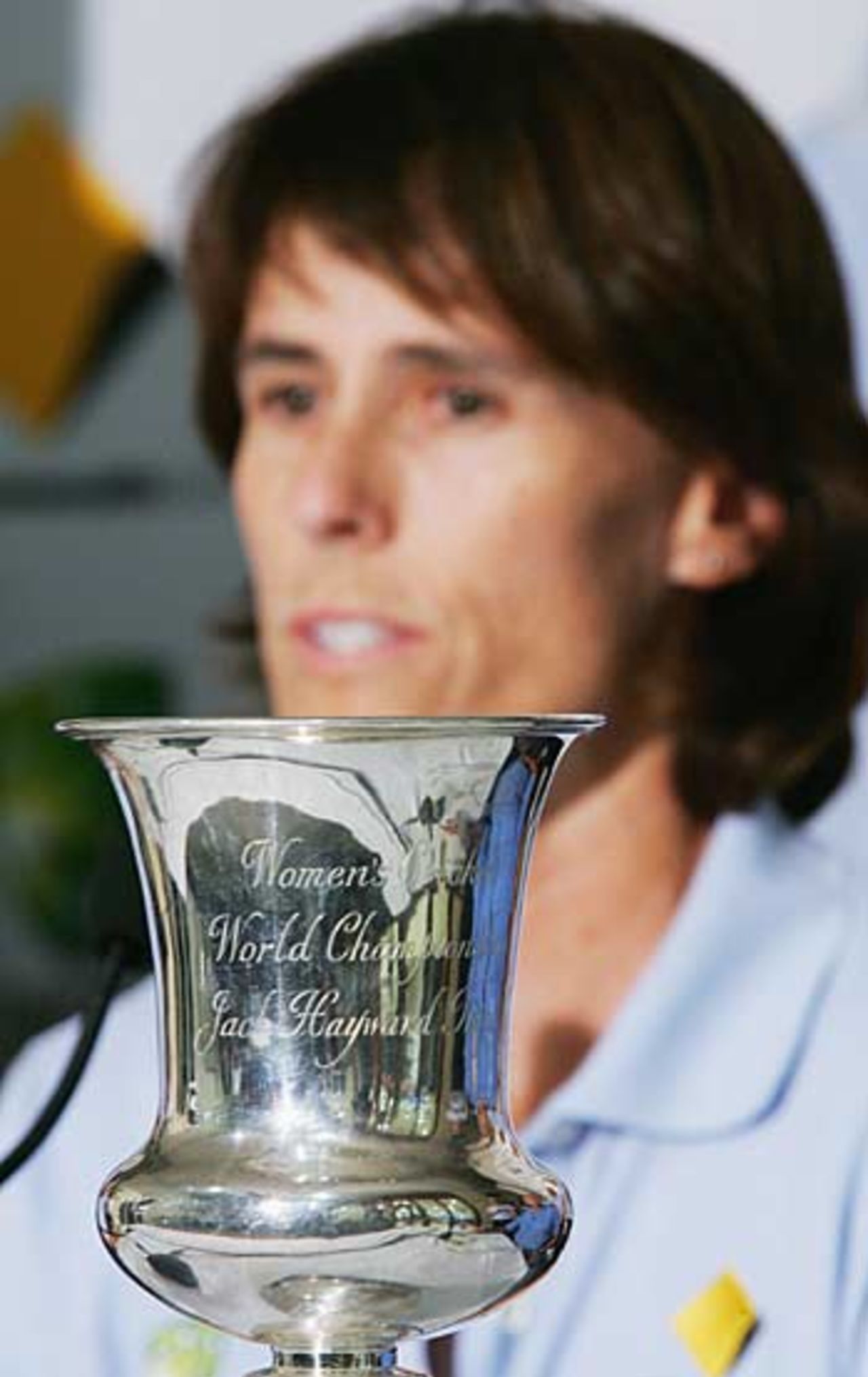 Belinda Clark with the World Cup, Perth, April 13, 2005