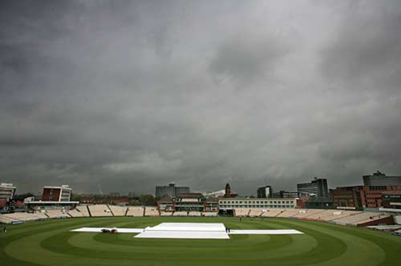 Dark clouds above Old Trafford, Lancashire v Somerset, Old Trafford, April 13, 2005