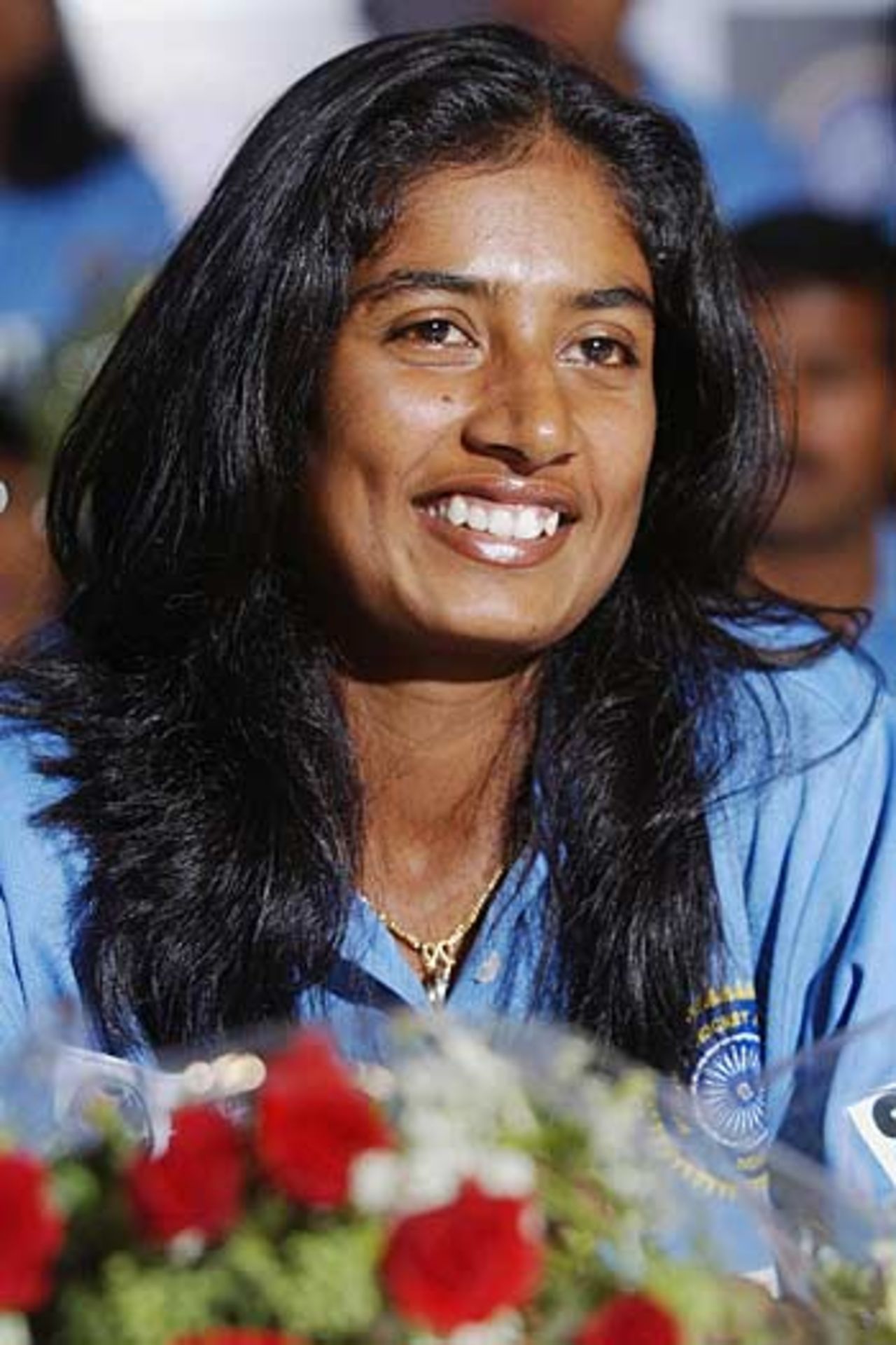 A smiling Mithali Raj talks to the media, Mumbai, April 13, 2005