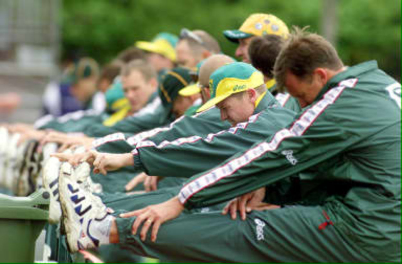 The South African cricket team during training at Hove 06 May 1999 in preparation for the World Cup