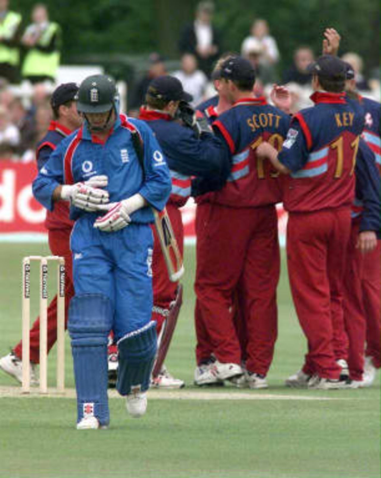 Nasser Hussain out lbw... - England - Kent World Cup warm up game, 7 May 1999