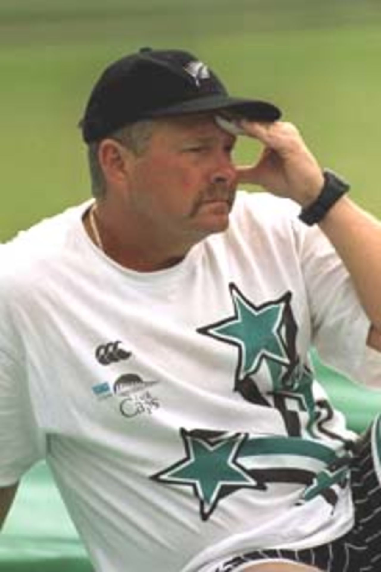 21 Jul 1999: Coach Steve Rixon of New Zealand watches his team net before tomorrows second Cornhill test match against England at Lord's Cricket Ground, London.