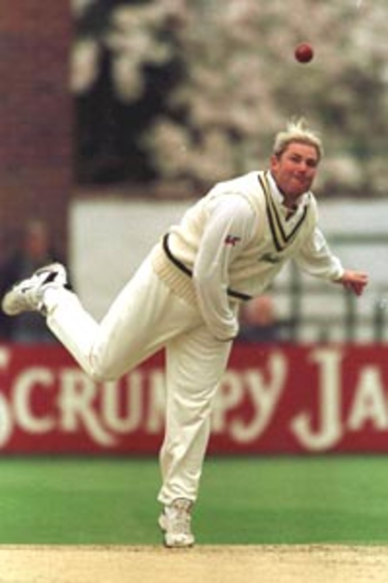 4 May 2000: Shane Warne of Hampshire in action against Somerset on the second day of the PPP County Championship Division One match at Southampton.