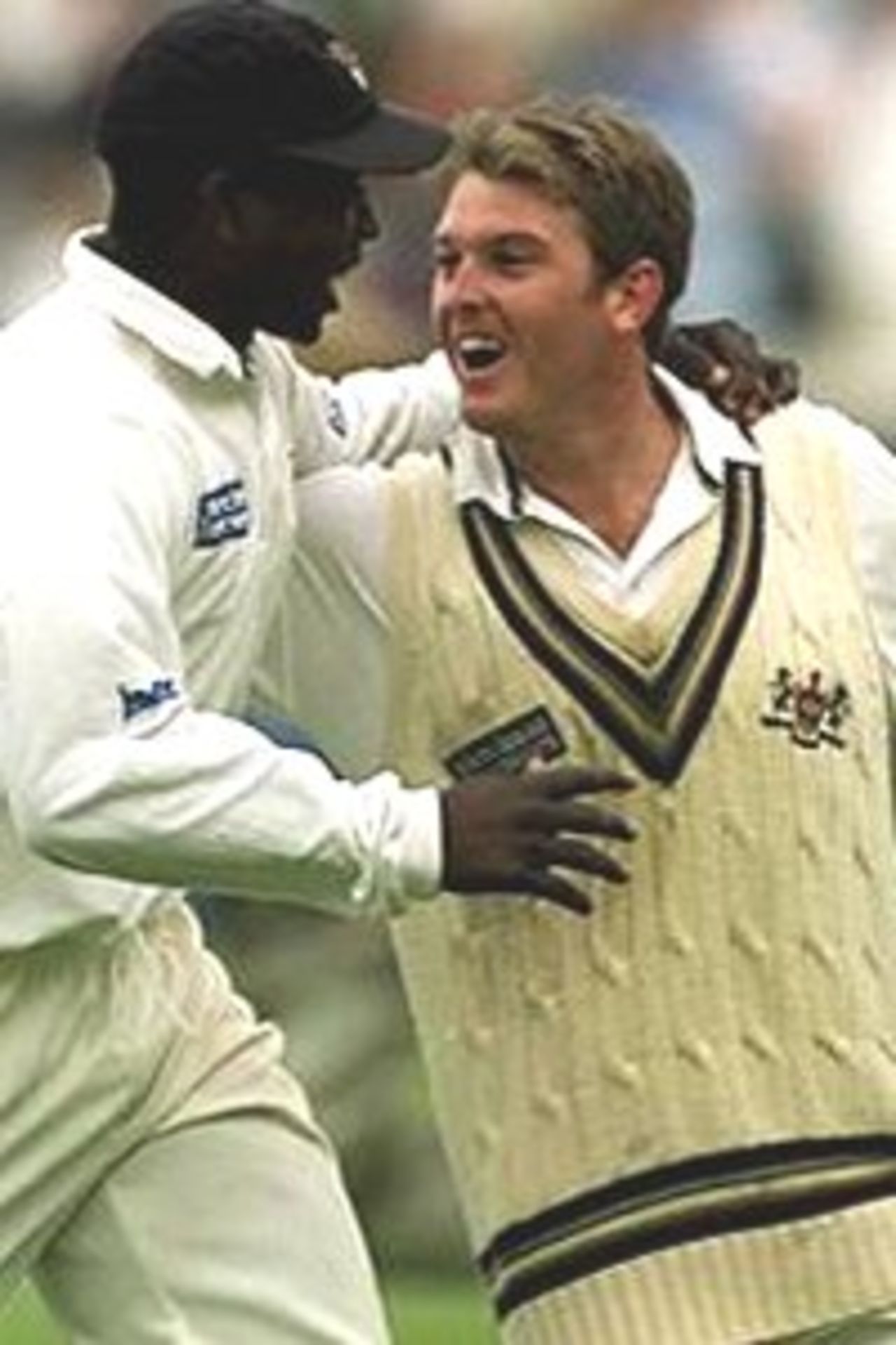 29 Aug 1999: Captain Mark Alleyne and Ian Harvey of Gloucestershire celebrate winning the NatWest Trophy during the match between Gloucestershire and Somerset in the NatWest Trophy Final at Lord's, London.