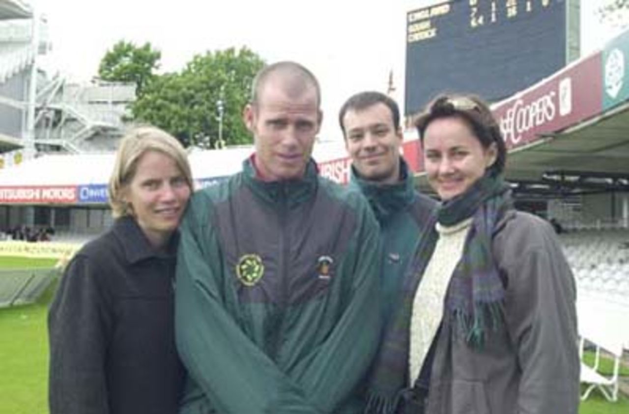Sister Nicola on the left, Simon Collins (brother in law) and wife Jeannie with NJ