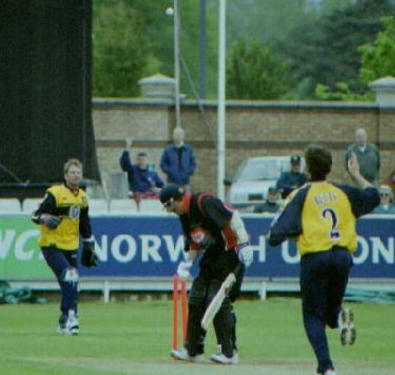 Robert Croft bowled by Melvyn Betts in the National League, 21st May 2000