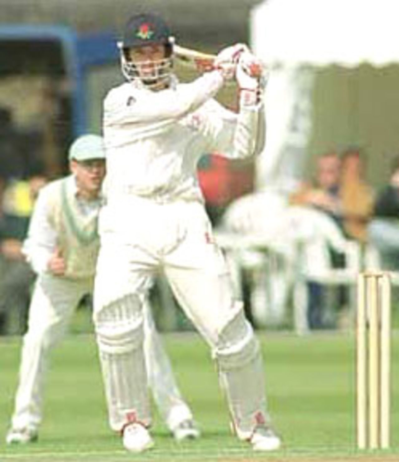 Lancashire opener John Crawley pulls the ball to square-leg, University Match, 2000, Cambridge University v Lancashire University, F.P.Fenner's Ground, Cambridge, 7-9 Apr 2000.