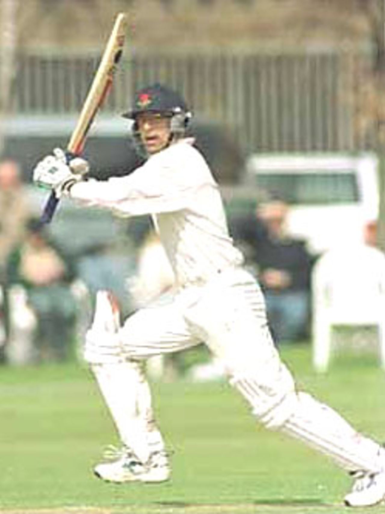 Joe Scuderi plays the flick during his half century on debut, University Match, 2000, Cambridge University v Lancashire University, F.P.Fenner's Ground, Cambridge, 7-9 Apr 2000.