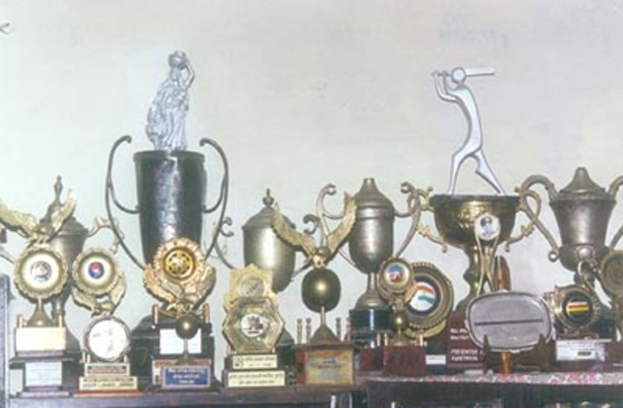 Mushtaq Ali's numerous trophies, Indore, December 1999