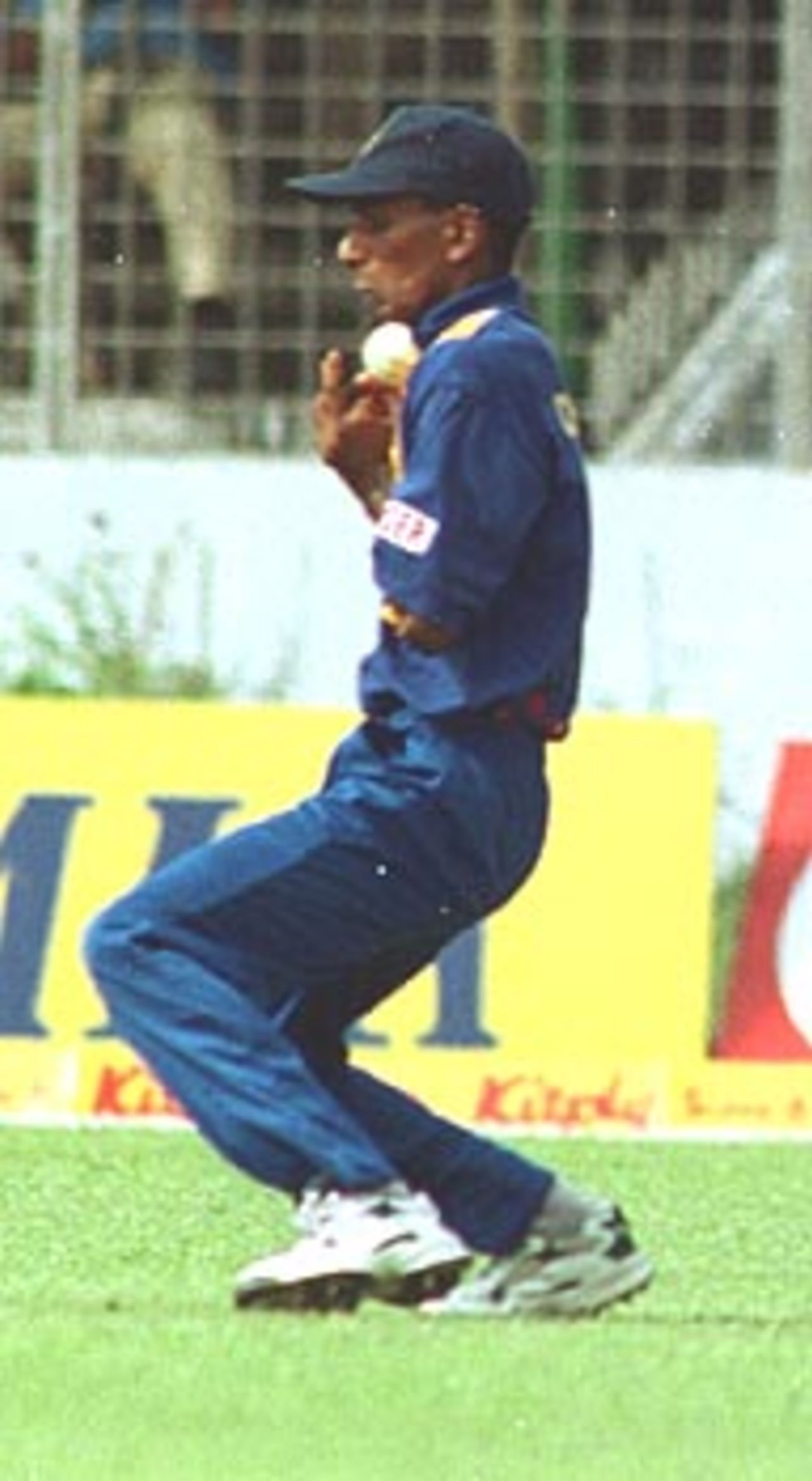 Upal Chandana takes a catch in the outfield, Asia Cup 1999/00, Bangladesh v Sri Lanka, Bangabandhu National Stadium, Dhaka 29 May 2000