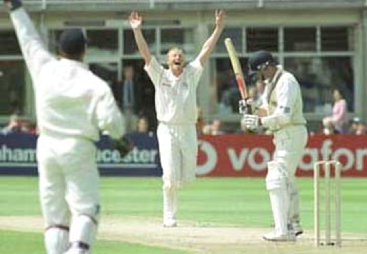 Glen Chapple celebrates the fall of a wicket, Benson & Hedges Cup, 2000, 2nd Semi Final, Gloucestershire v Lancashire, The Royal & Sun Alliance County Ground, Bristol, 28-29 May 2000.