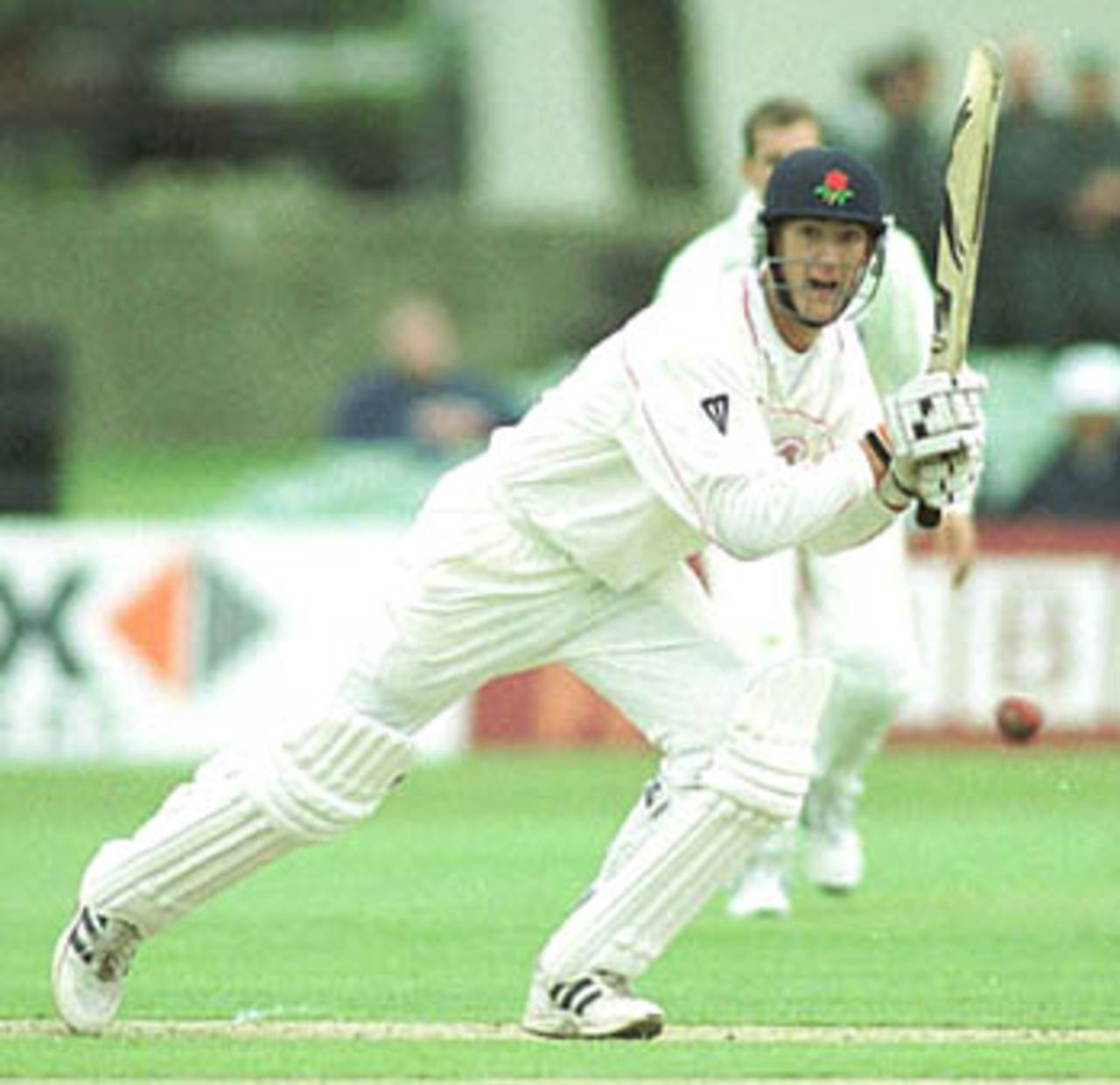 Mark Chilton, who opened for injured Crawley, pushes the ball on the offside, PPP healthcare County Championship Division One, 2000, Kent v Lancashire, St Lawrence Ground, Canterbury, 26-29 Apr 2000.