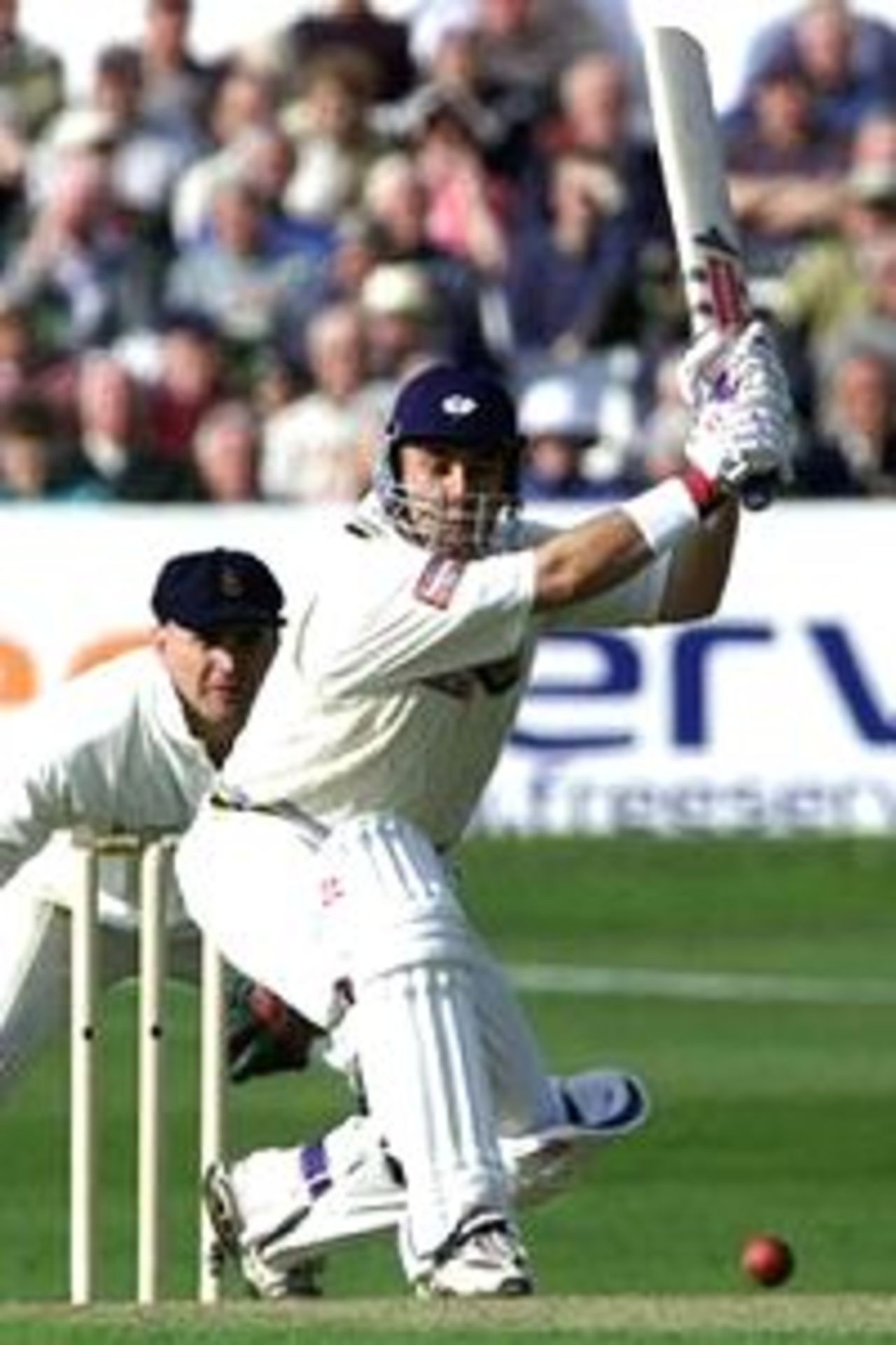 Darren Lehmann of Yorkshire hits out past a half century during the Benson & Hedges Cup game beween Yorkshire and Derbyshire at Headingley in Leeds.