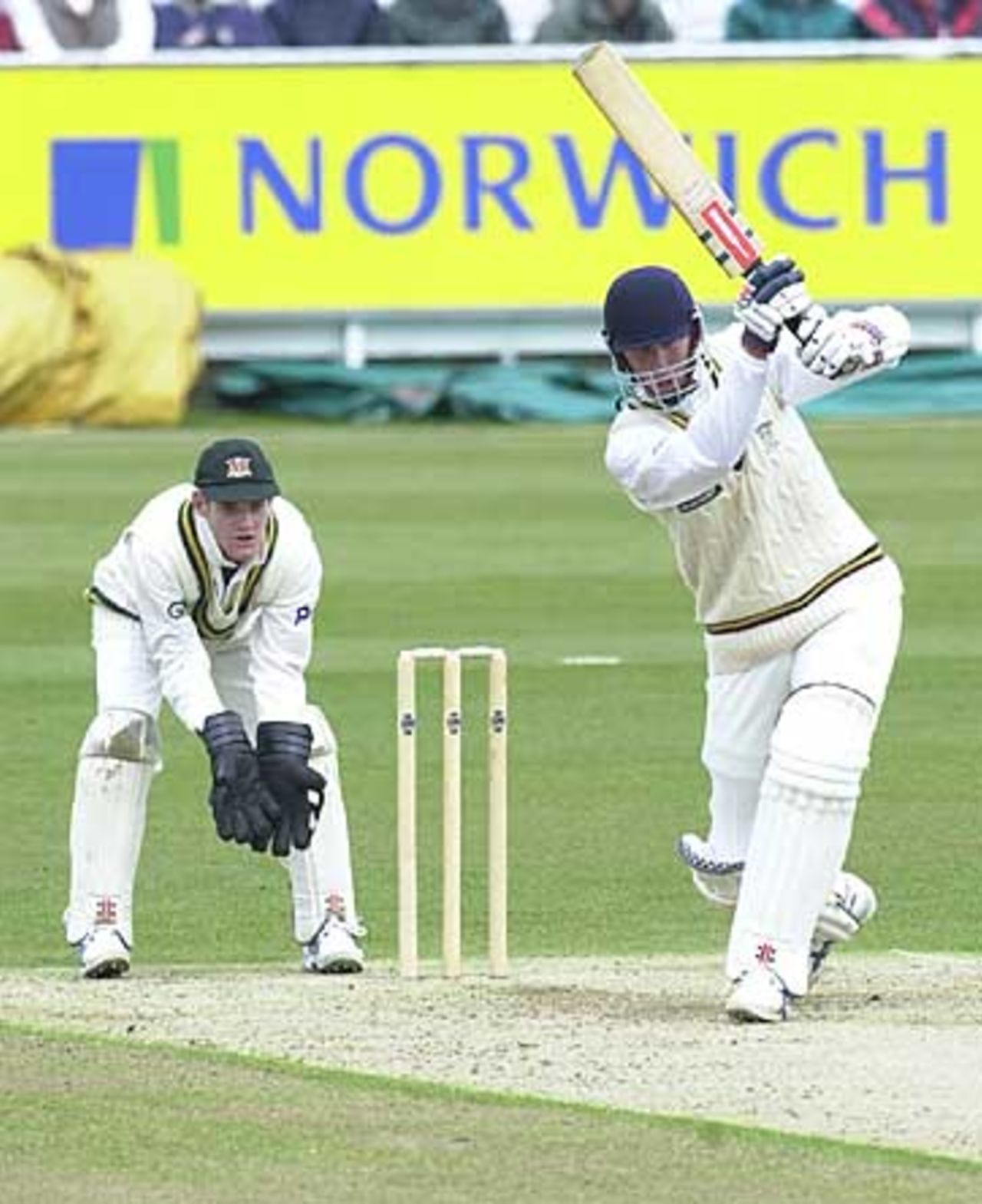 Michael Gough drive, Durham v Nottinghamshire at Riverside, 4th May 2001