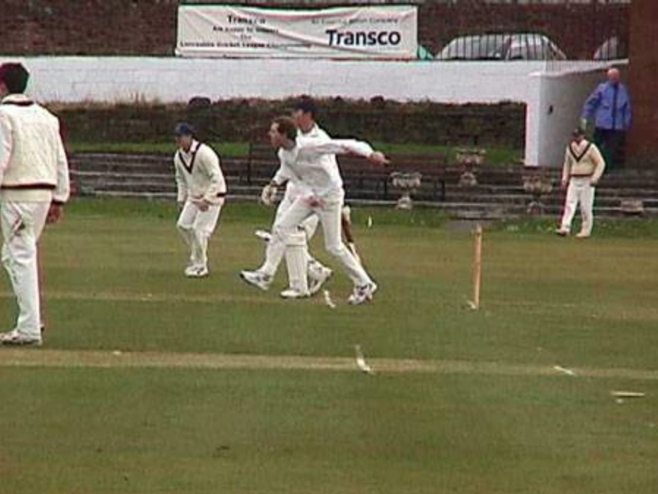 Burnley off spinner Chris Wright in action