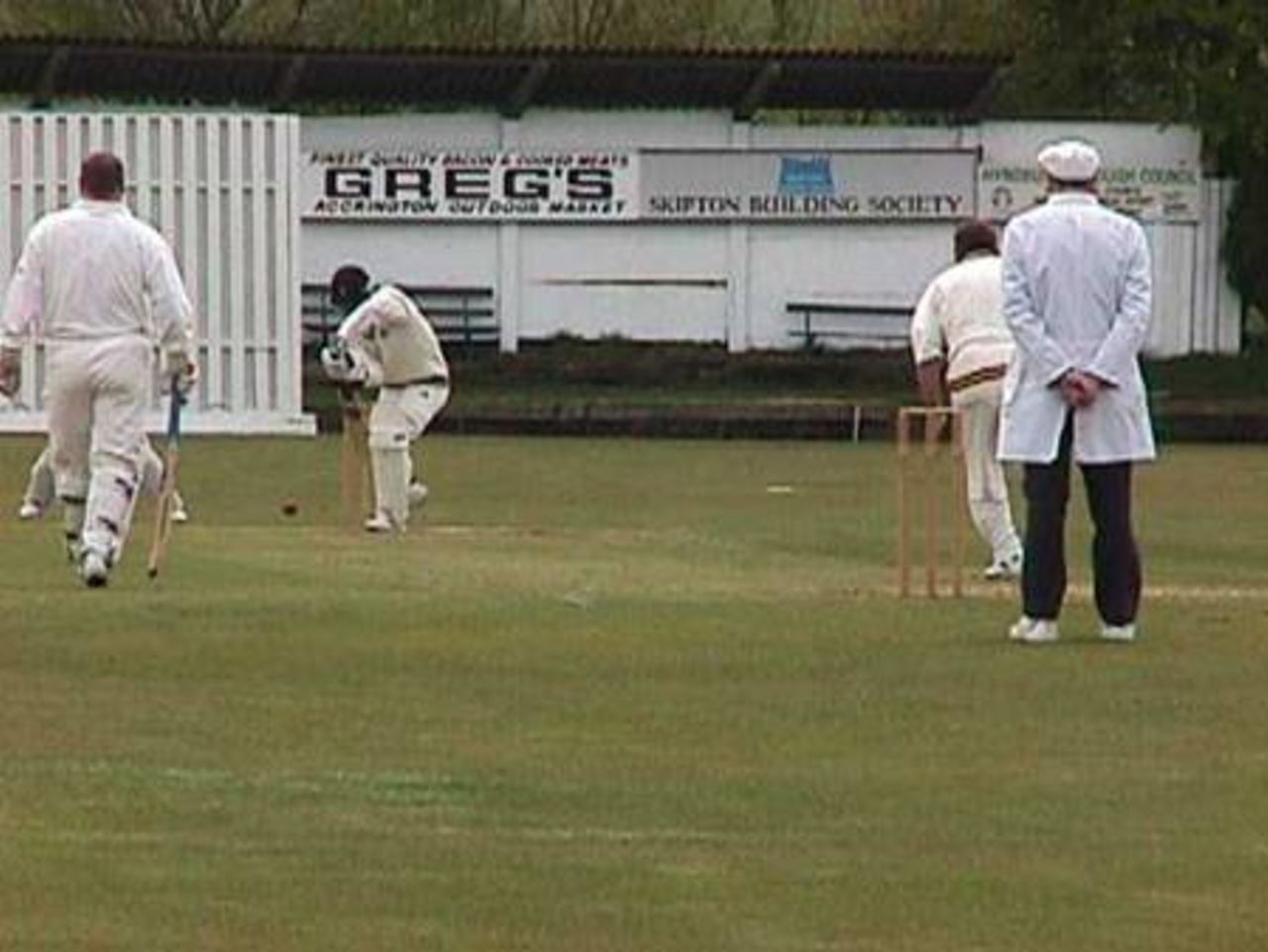 Lowerhouse professional Jon Kent in defensive mode early in his innings at Thorneyholme Road