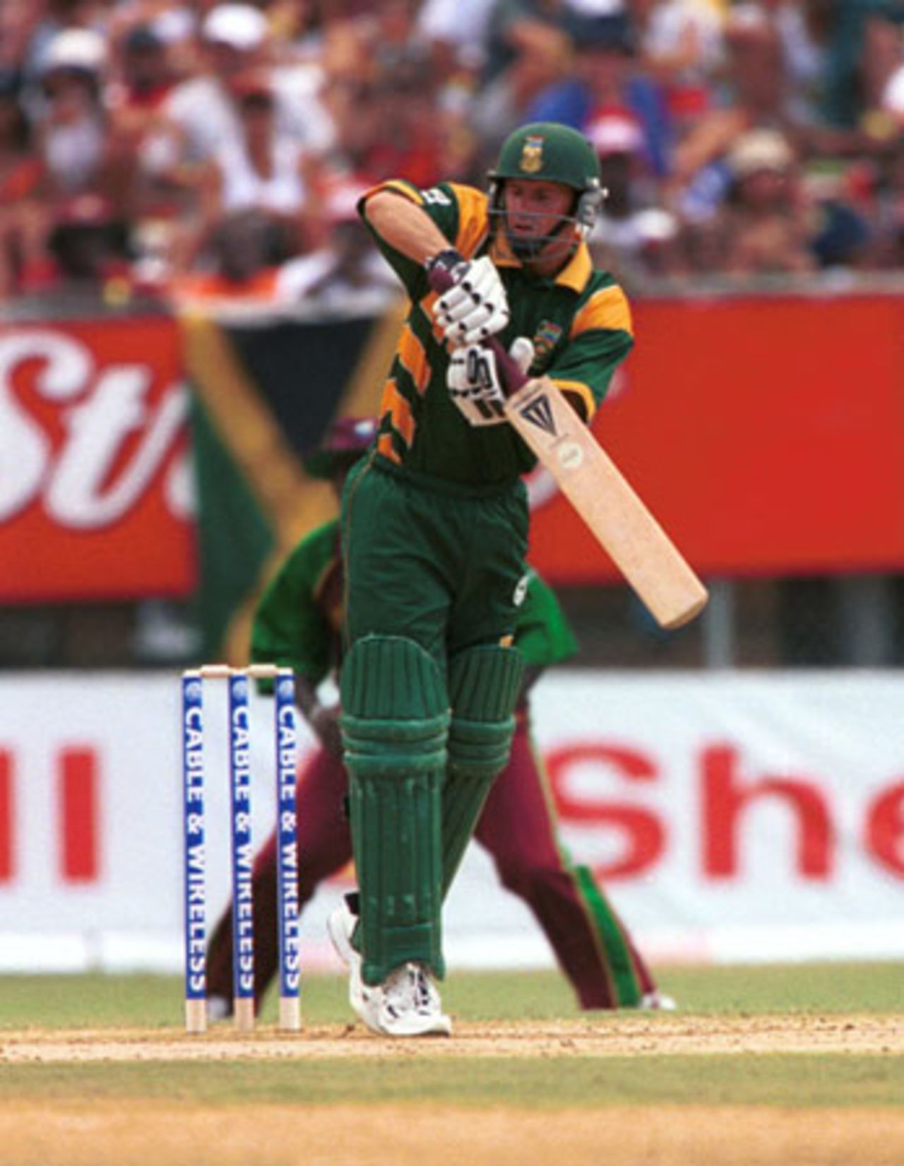 Gary Kirsten turns one to leg, 4th ODI at Queen's Park (New) St George's, Grenada , 6th May 2001