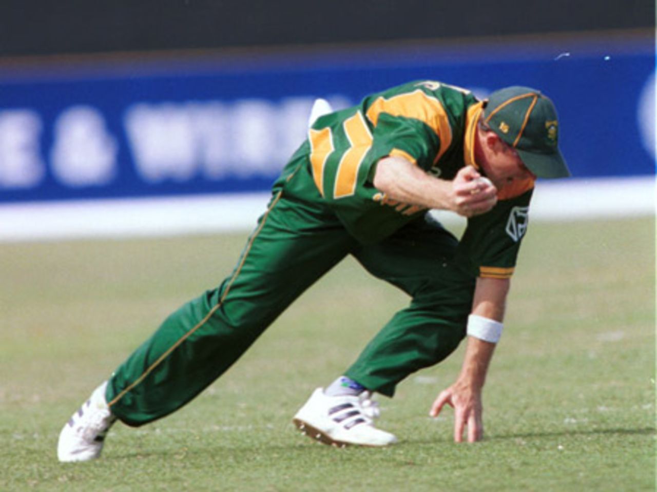 Jonty Rhodes gets up after catching holds on, 4th ODI at Queen's Park (New) St George's, Grenada , 6th May 2001