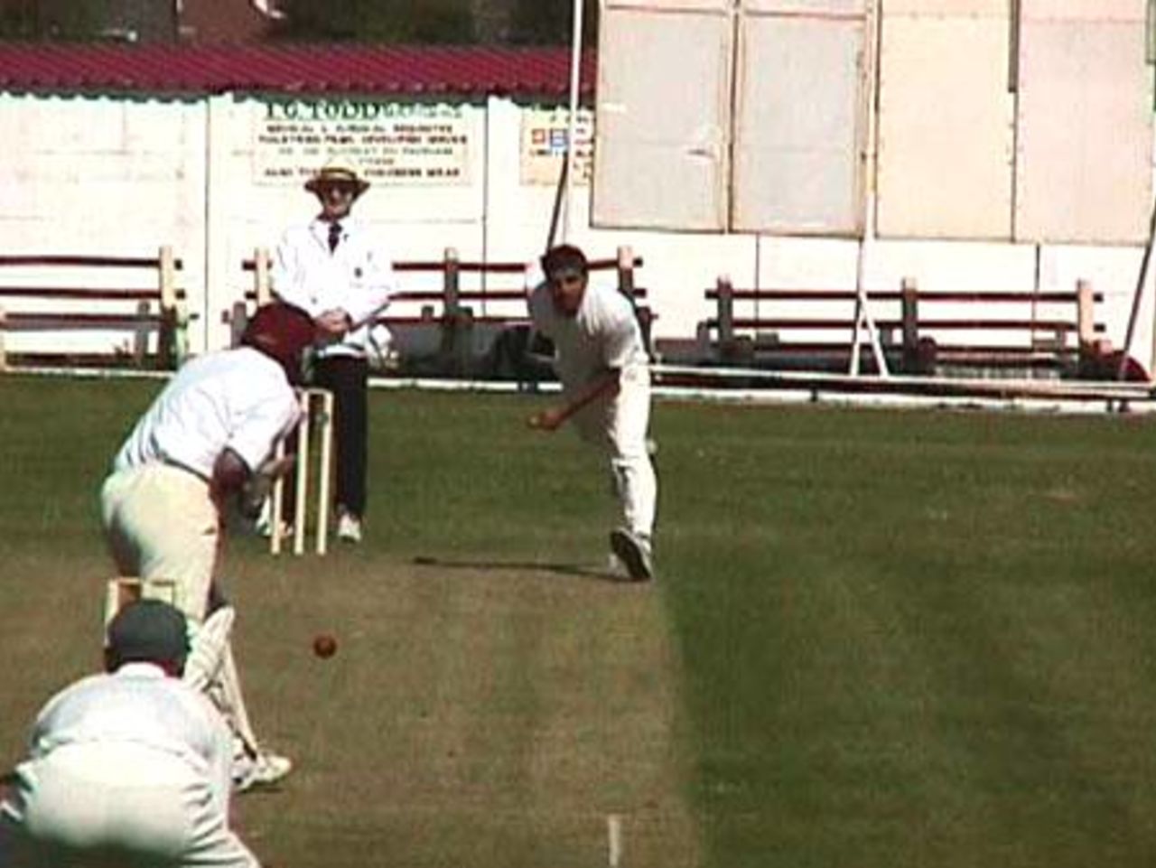 Cherry Tree professional Naeem Ashraf  bowling to opposite number Fahim Fazal