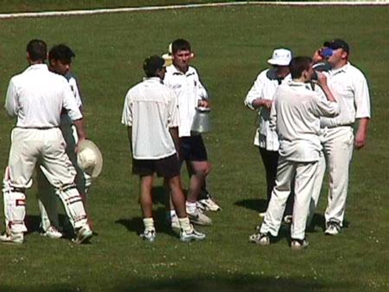 Drinks for the players at Padiham on a hot afternoon