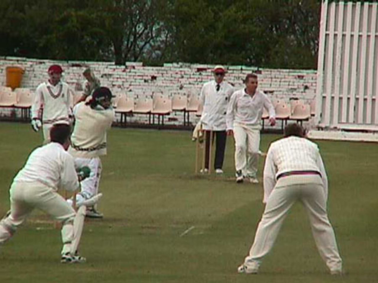 Tama Canning thumps Martin Heap through the covers during his knock of 37