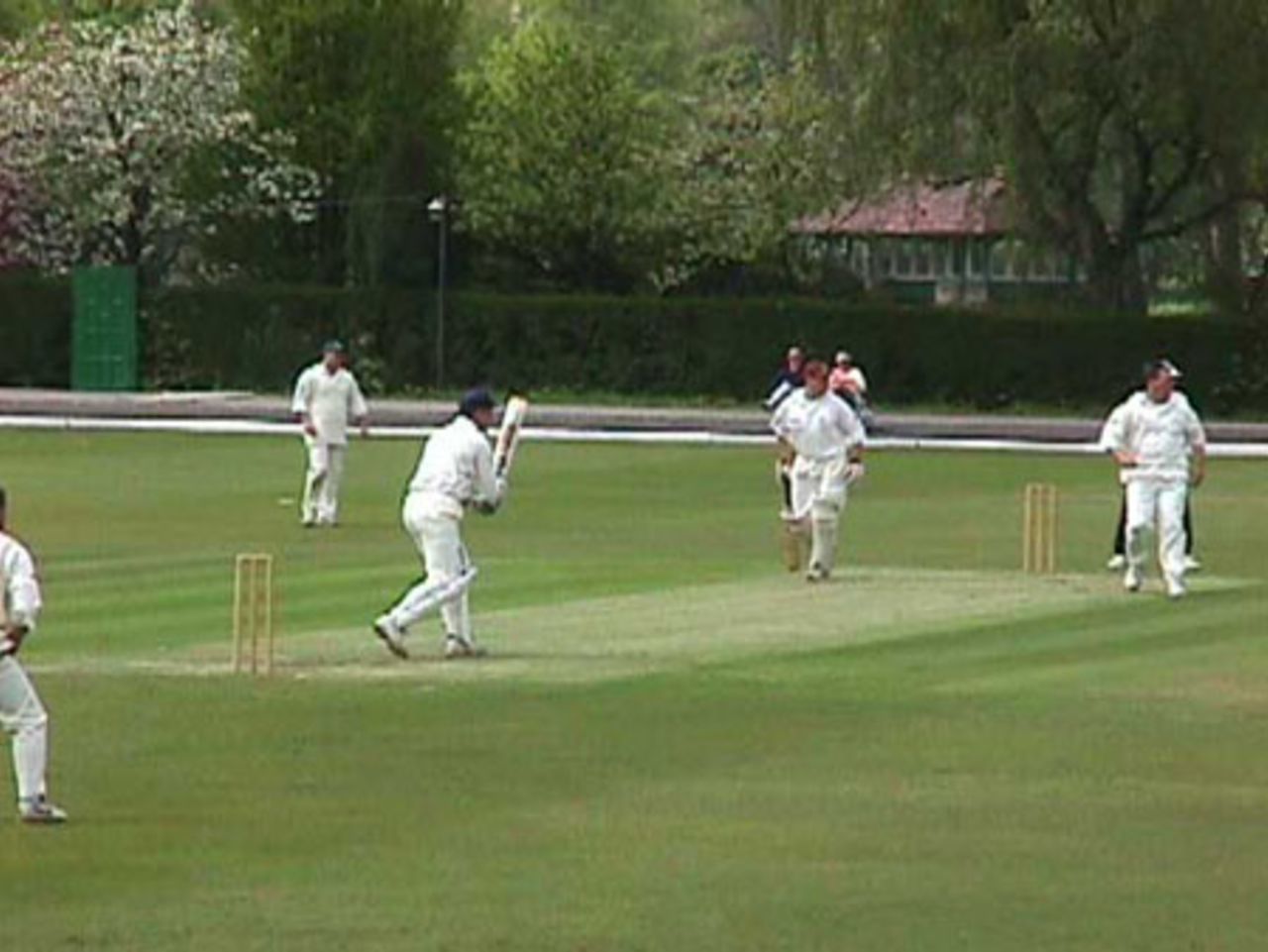 Richard Baigent unveils his cover drive to good effect off John Seedle