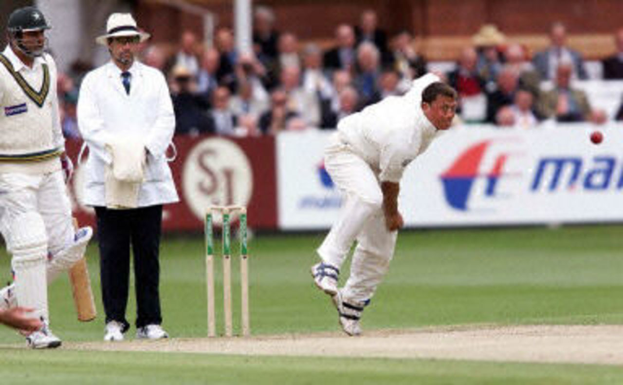 Gough in his stride, day 3, 1st Test at Lord's, 17-21 May 2001.