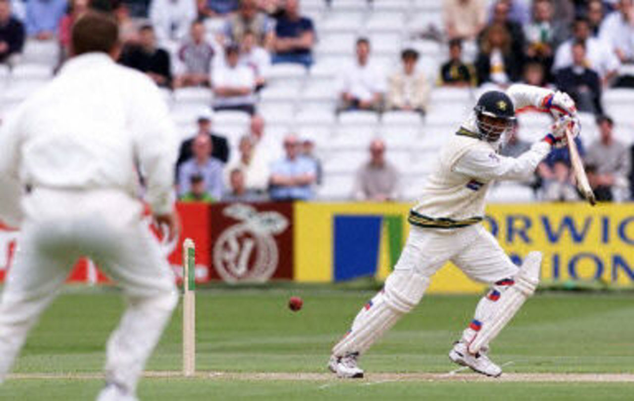 Yousuf Youhana hits a square drive, day 4, 1st Test at Lord's, 17-21 May 2001.