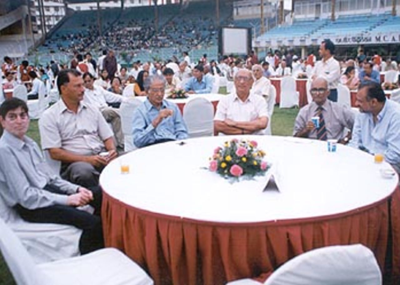 Ekki Solkar, Roger Binny, Polly Umrigar, Madhav Mantri and Brijesh Patel make their presence felt, Wankhede Stadium, Mumbai, 23 May 2001.