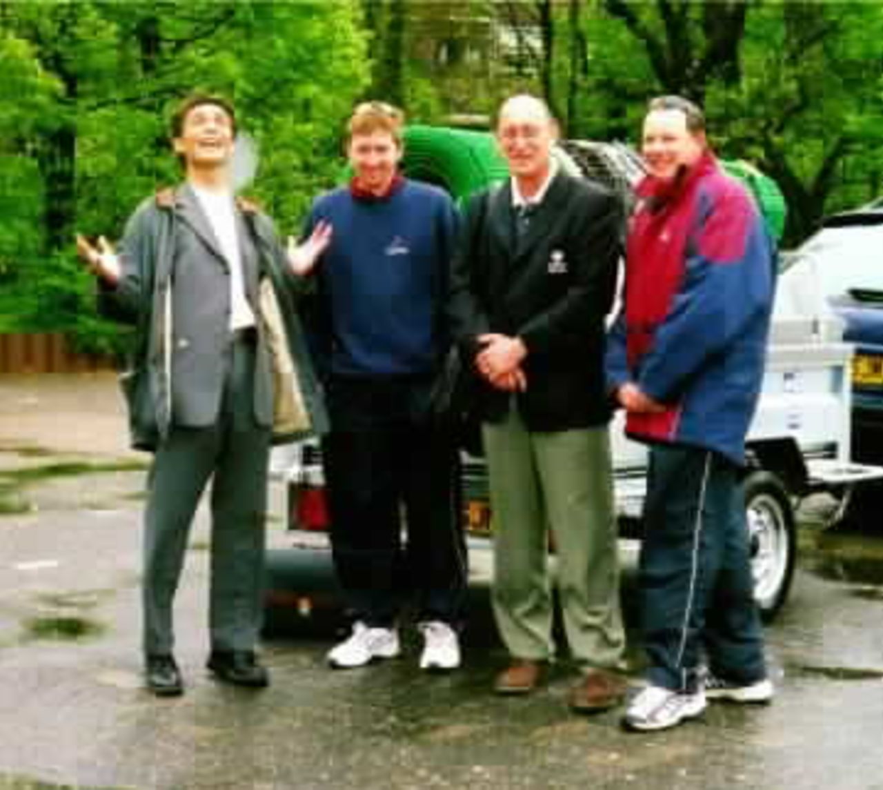 Alex Oltmans (Mechelen CC) with Mike Flockhart, Ian Stuart (EDM) and Bruce Smuts