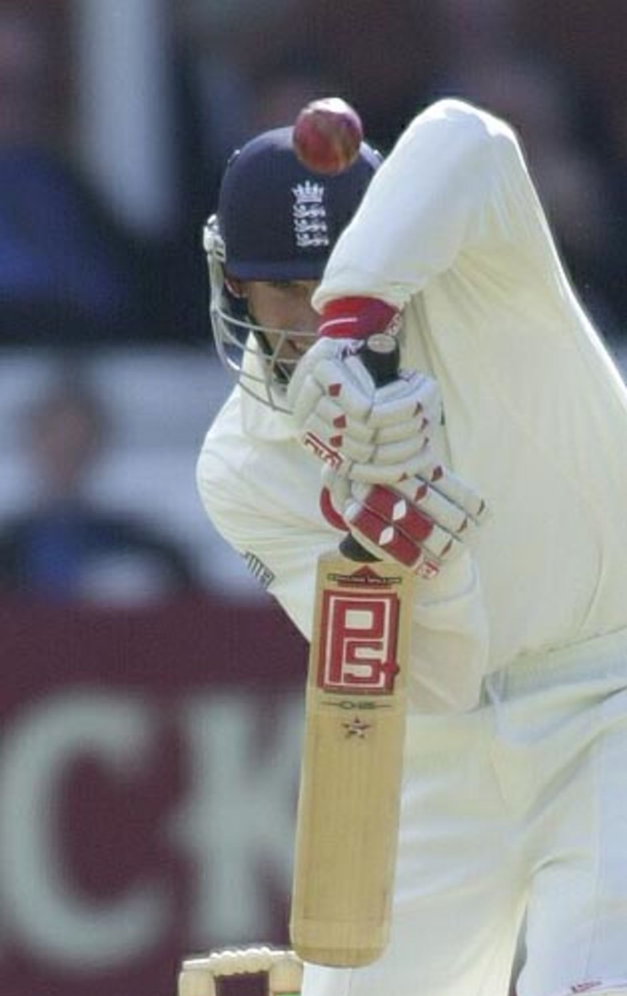 John Crawley lines up to keep out a Fernando delivery, England v Sri Lanka, First Test, Lord's 2002