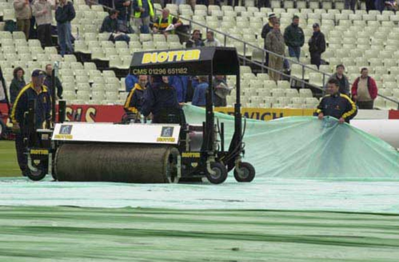 Mopping up at a wet Birmingham, day one of the second Test.