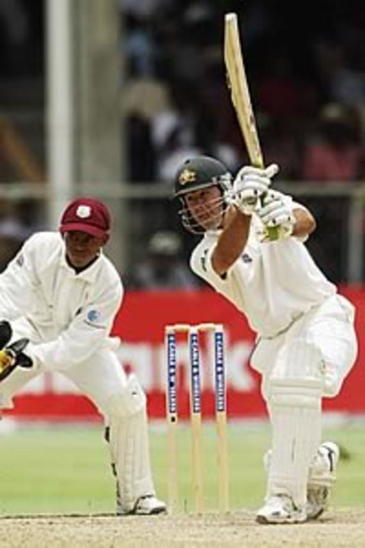 BRIDGETOWN - MAY 1: Ricky Ponting of Australia in action during day one of the Third Test between the West Indies and Australia played at Kensington Oval on May 1, 2003 in Bridgetown, Barbados.