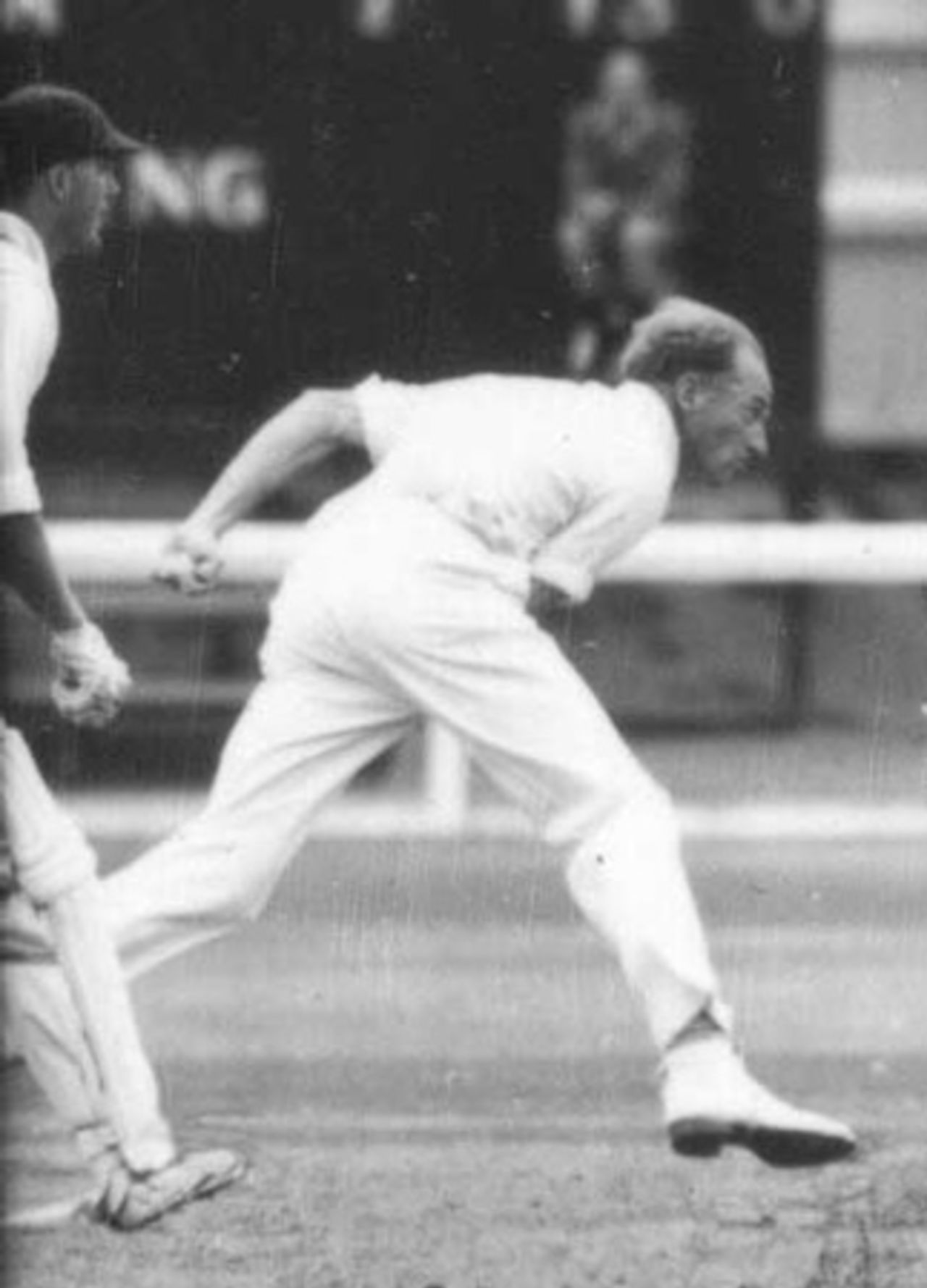 New Zealand bowler Frank Cameron delivers a ball. 1st Test: New Zealand v Pakistan at Basin Reserve, Wellington, 22-26 January 1965.
