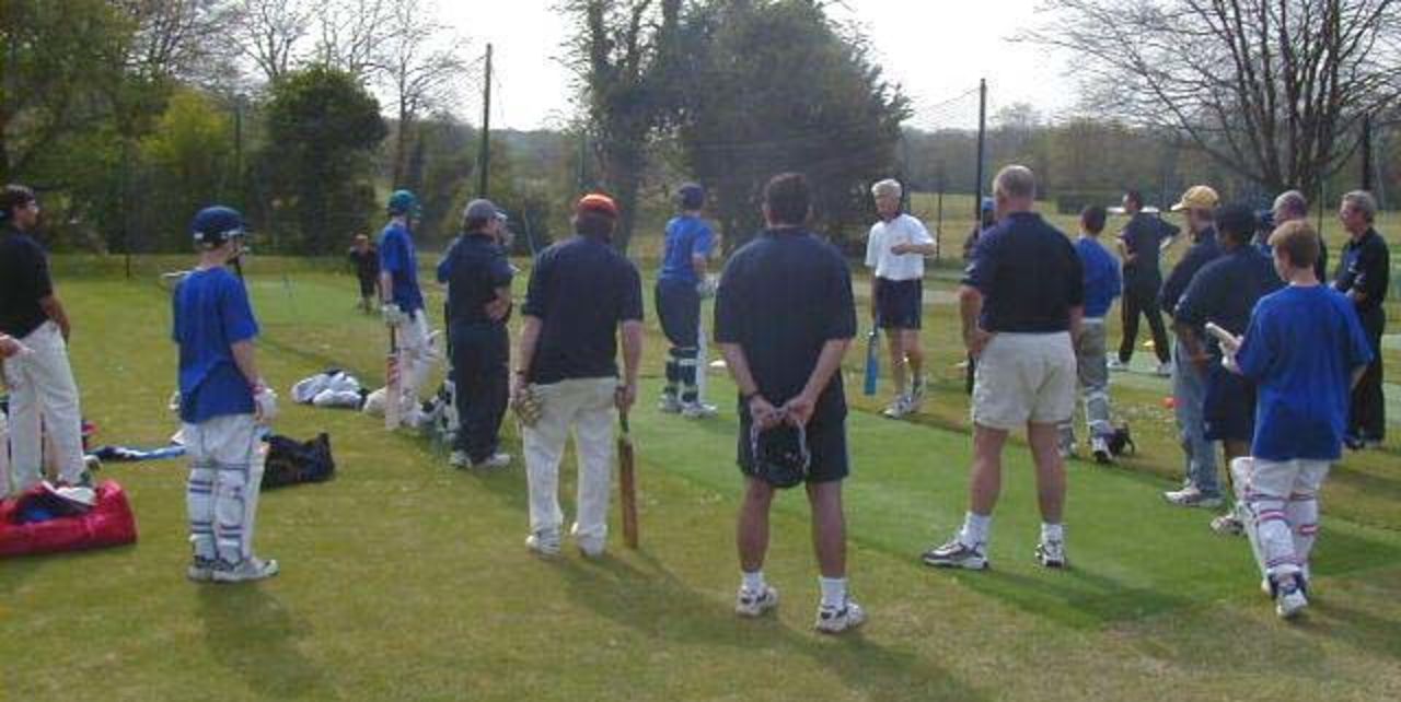 Gary Palmer runs a batting circuit in the nets for youngsters & leaders, Under-16 Coaching Camp