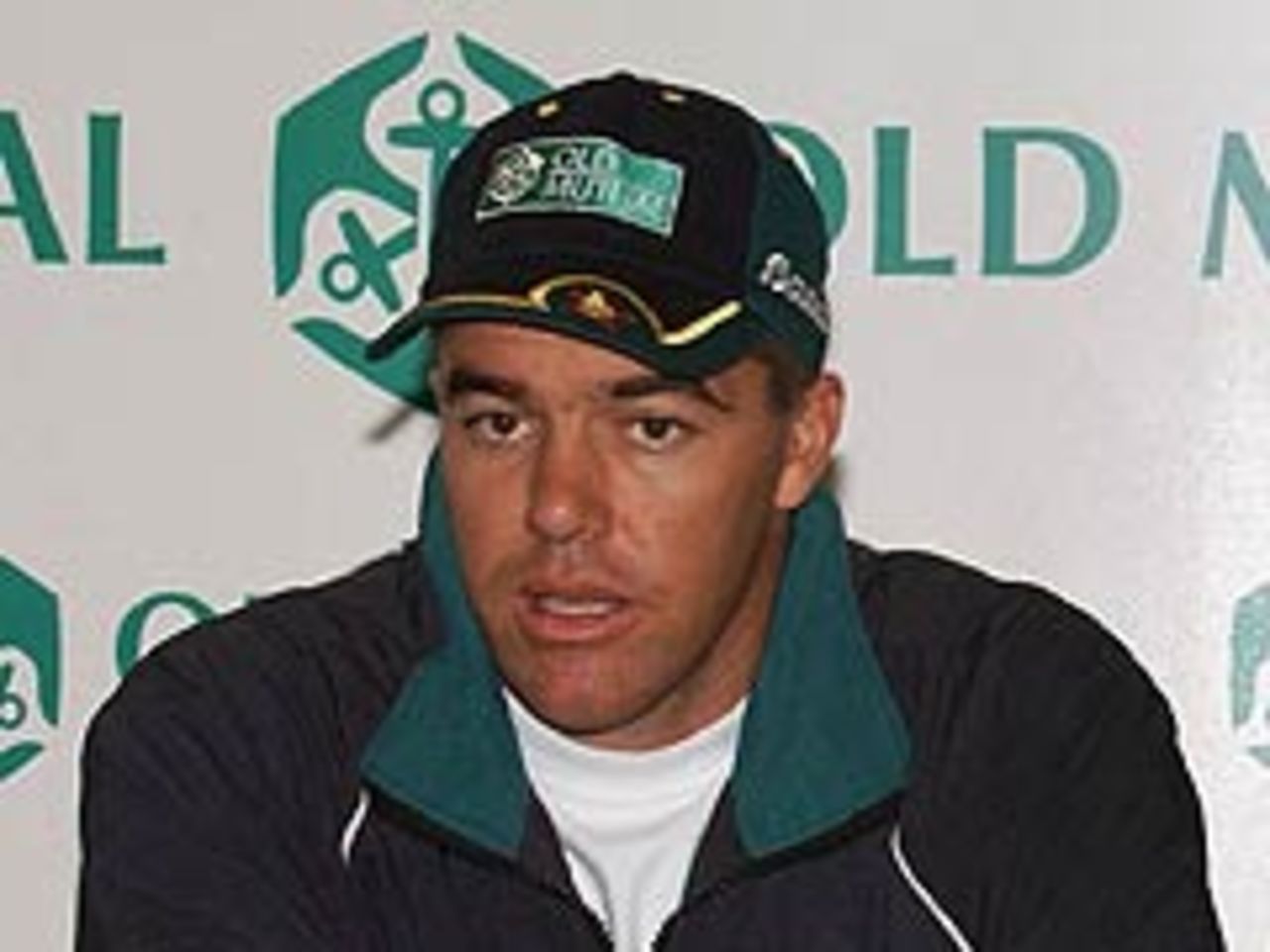 Zimbabwe captain Heath Streak faces the media at Durham (May 2)