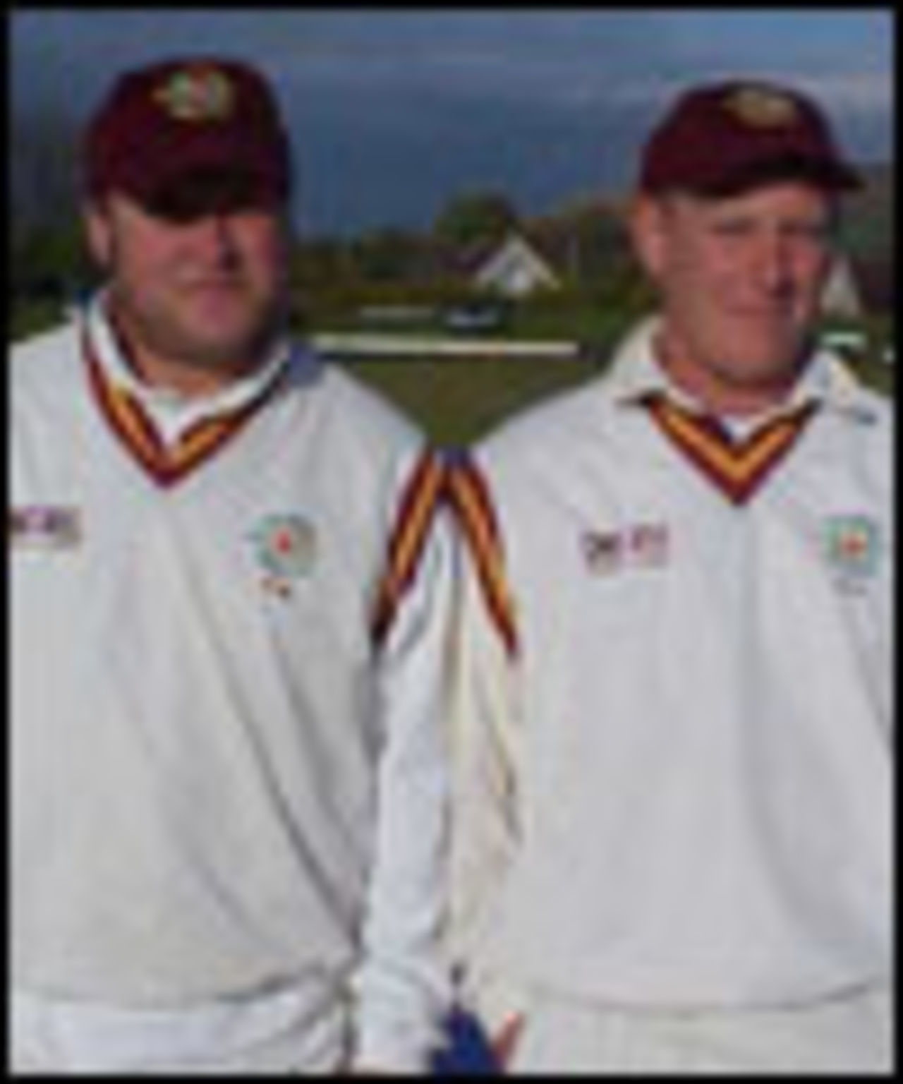 Paul Blackledge and Graham Knowles after their 144 run stand for Haslingden against Norden