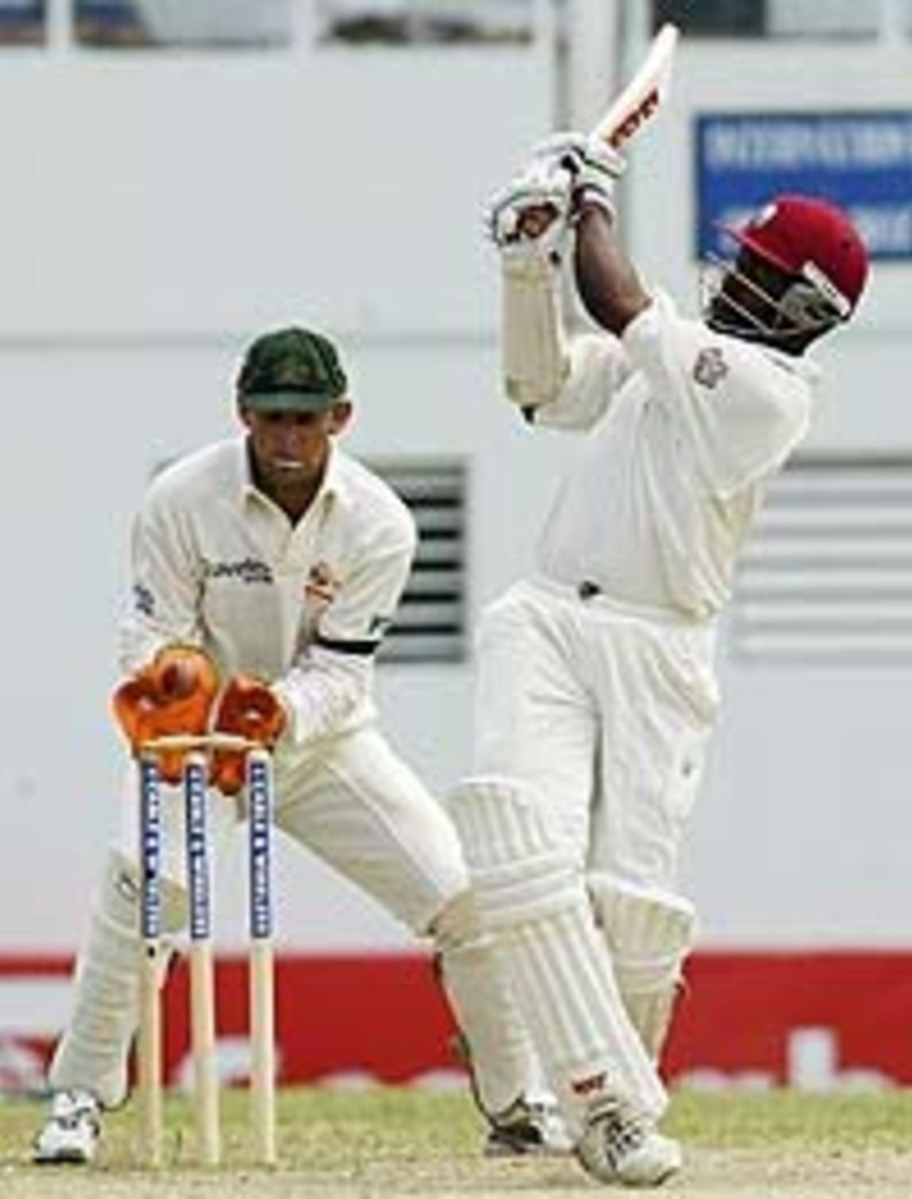 ST JOHN'S, ANTIGUA - MAY 12: Brian Lara of the West Indies is bowled by Stuart MacGill of Australia during day four of the Fourth Test between the West Indies and Australia on May 12, 2003. played at the Recreation Oval, St John's, Antigua.
