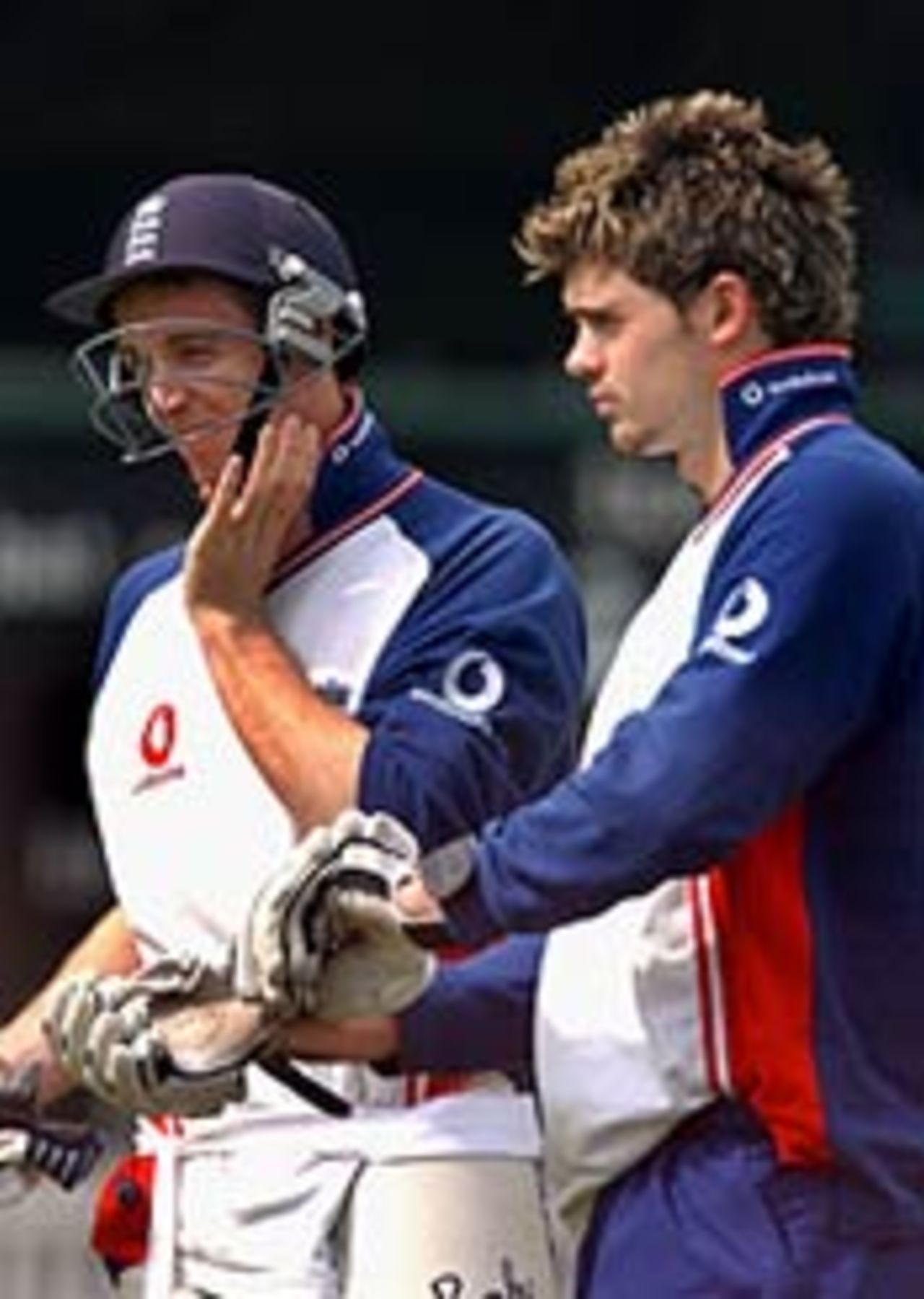 James Kirtley and James Anderson practise at Lord's (May 21, 2003)