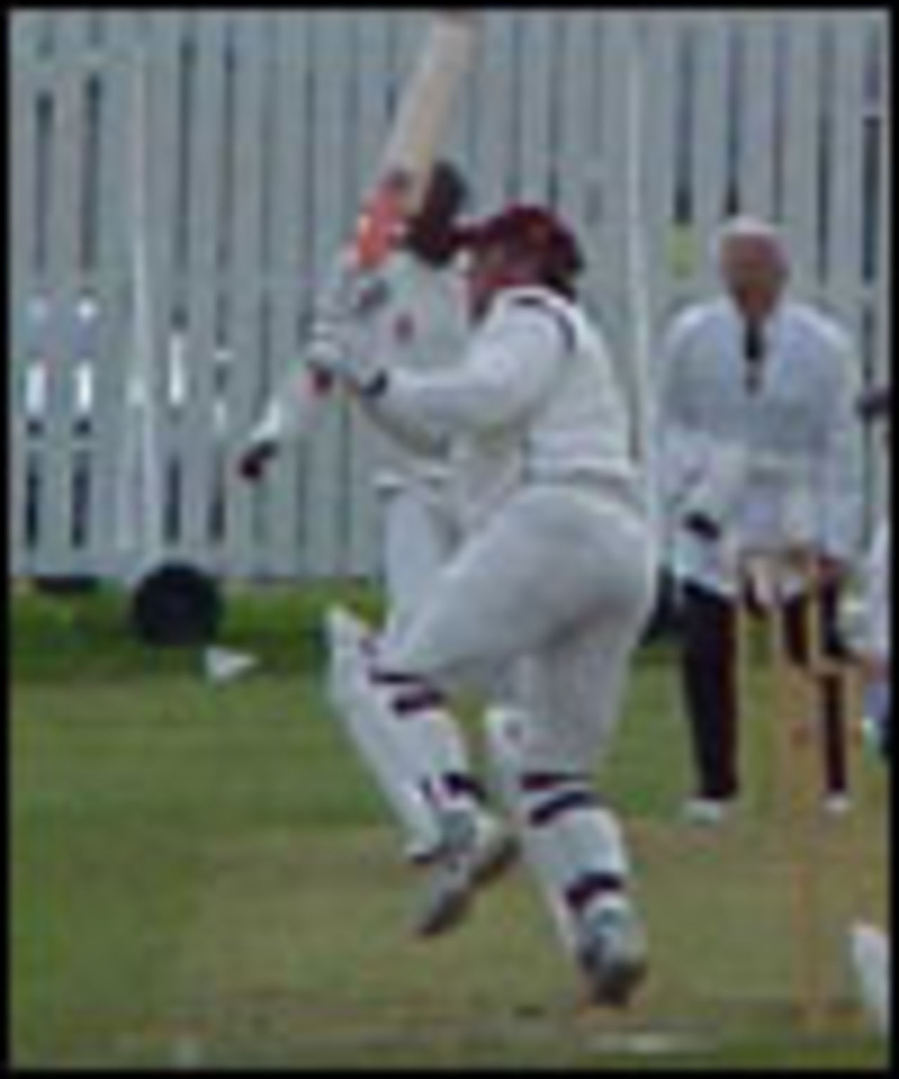 Haslingden captain Paul Blackledge in action during his innings of 42 at Dill Hall Lane