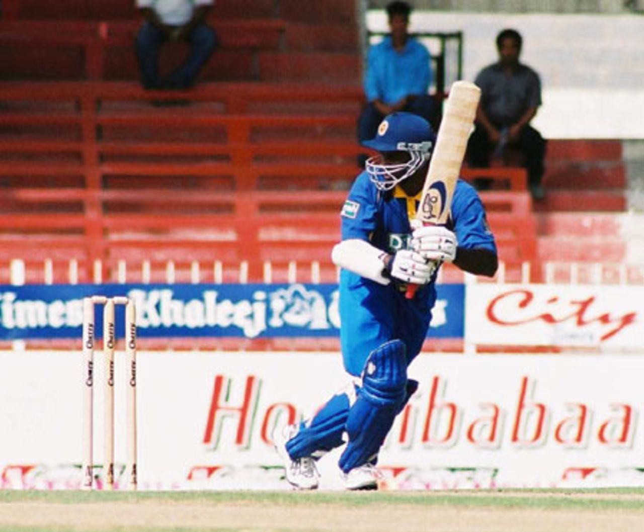 Jayasuriya attempts a flick, 2nd Match: Pakistan v Sri Lanka, Cherry Blossom Sharjah Cup, 4 Apr 2003