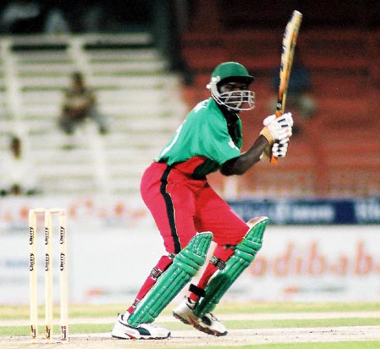 David Obuya steers this one to third man, 4th Match: Kenya v Sri Lanka, Cherry Blossom Sharjah Cup, 6 Apr 2003