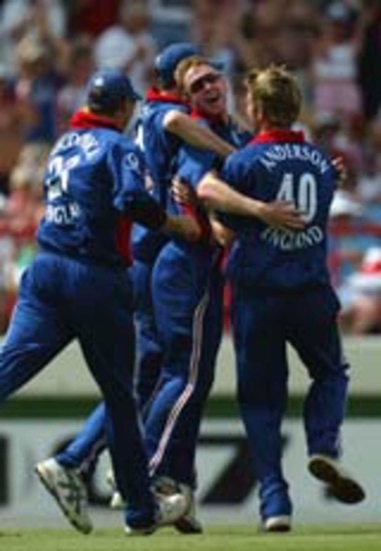 Paul Collingwood celebrates his catch, West Indies v England, 5th ODI, St Lucia, May 1, 2004