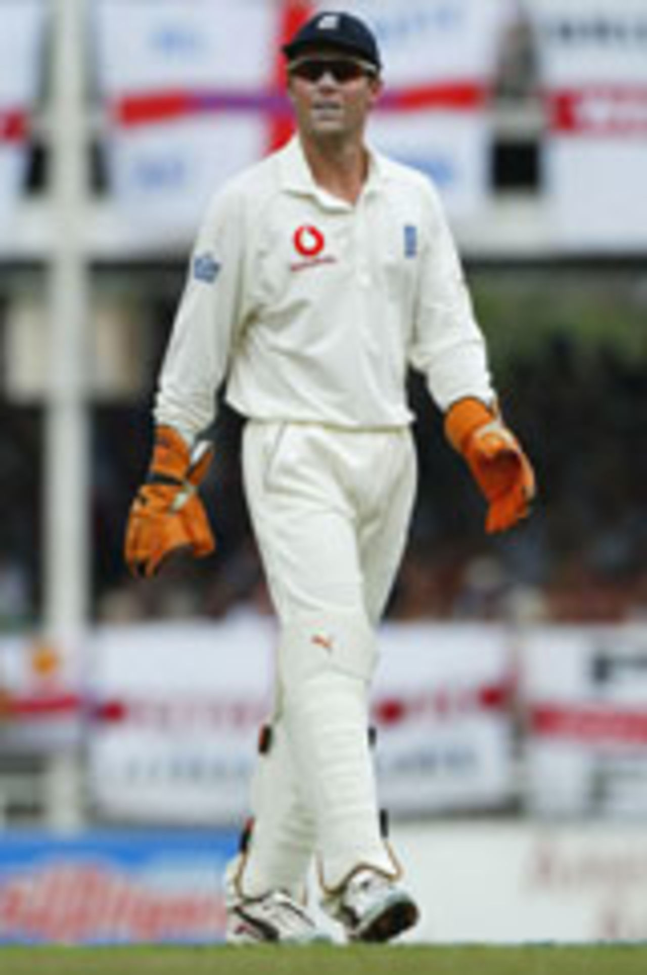 Geraint Jones looks on, West Indies v England, 4th Test, April 10, 2004,  Antigua
