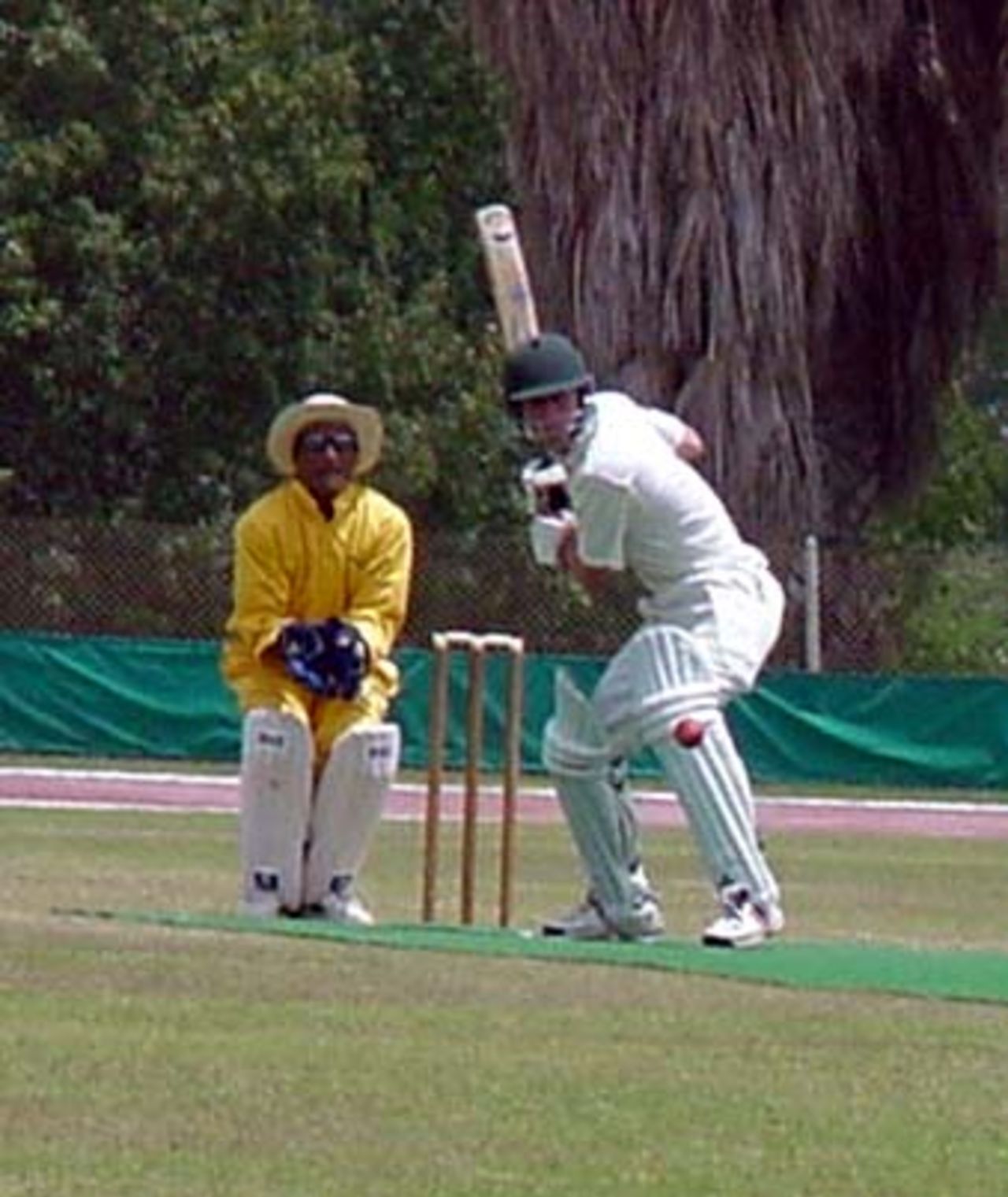 Danny Hotz looks to play through the off during his innings of 86 for Ra'anana versus Be'er Sheva on Friday