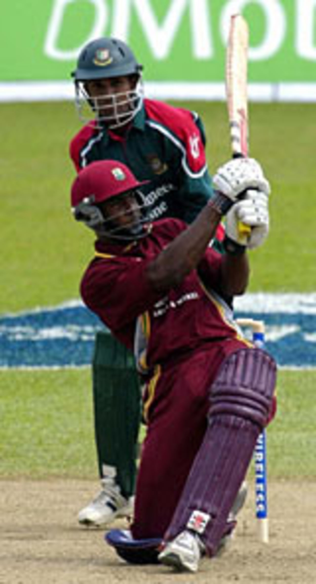 Dwayne Smith sweeps Khaled Mahmud for six, West Indies v Bangladesh, 2nd ODI, St Vincent,  May 10, 2004