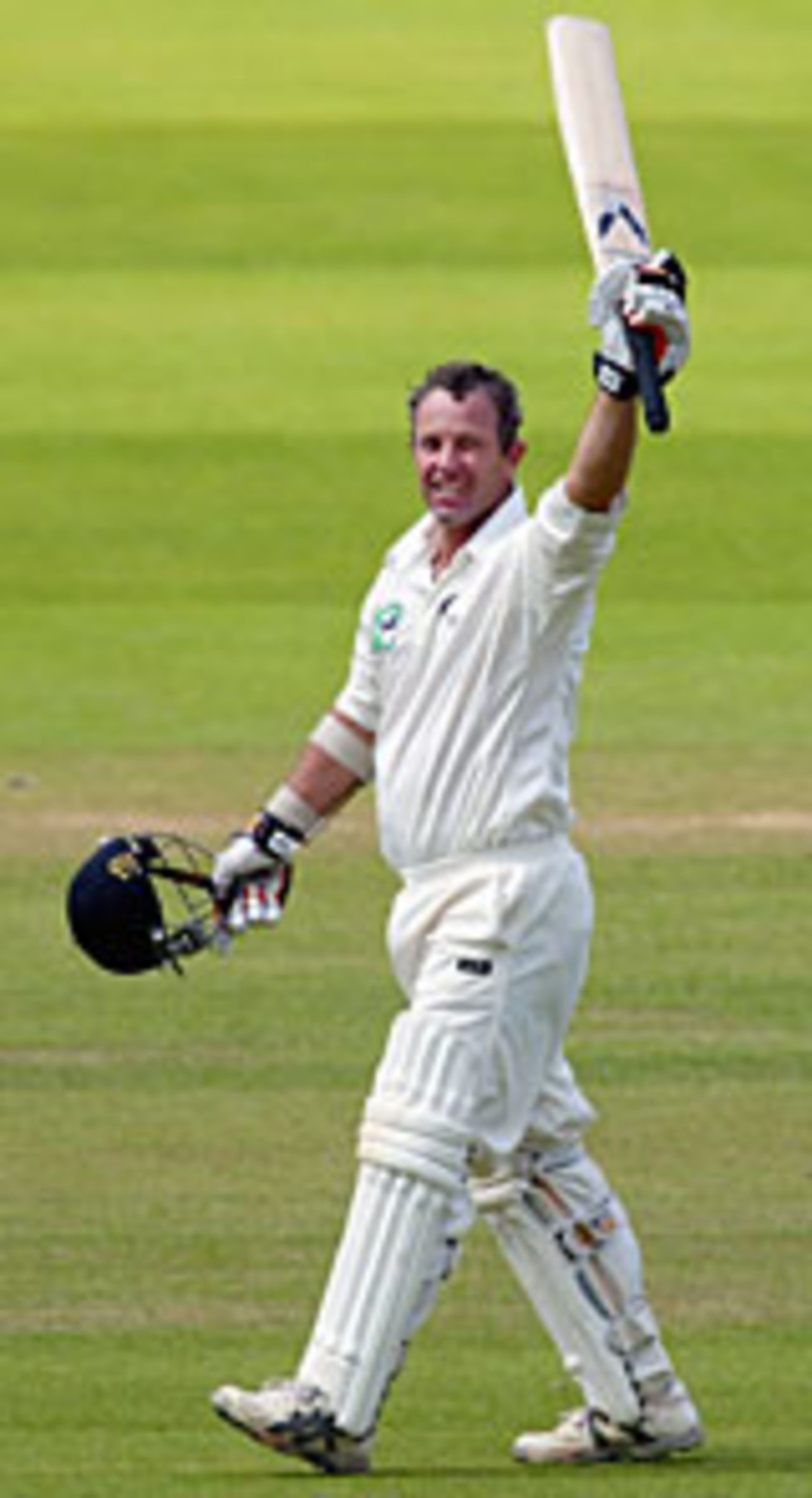 Mark Richardson reaches his hundred in the second innings, England v New Zealand, 1st Test, Lord's, May 22, 2004