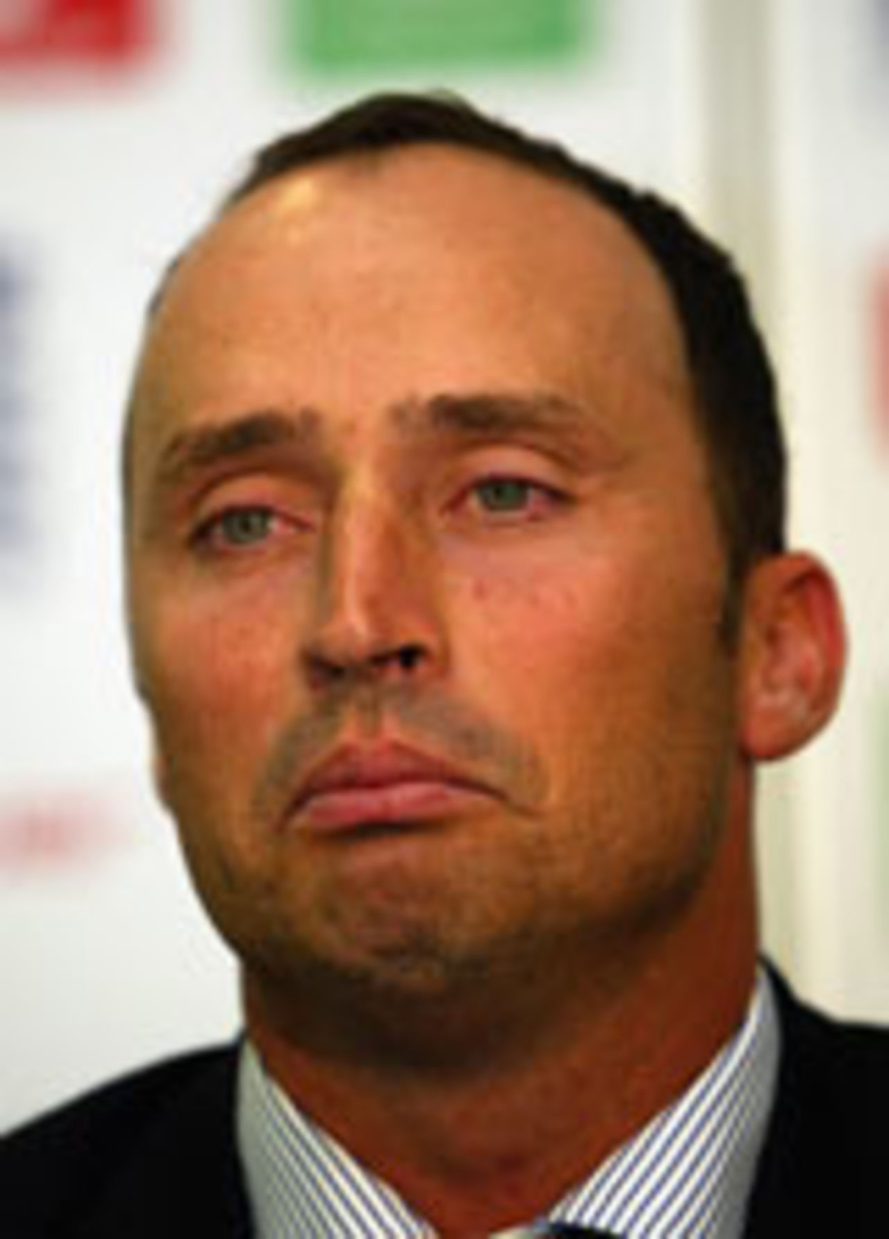 Nasser Hussain at his retirement press conference, Lord's, May 27, 2004
